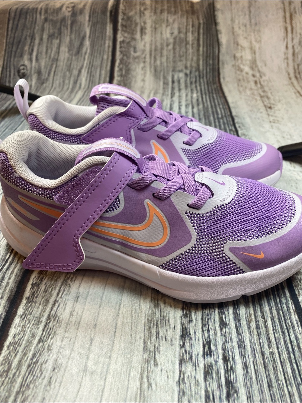 Nike Cosmic Runner Toddler Running Shoes Purple/Peach Hook & Loop Size 13C